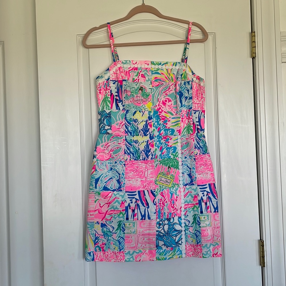 Lilly Pulitzer Jesse Romper in Pop Up Summer Remix Patchwork Print Size 4